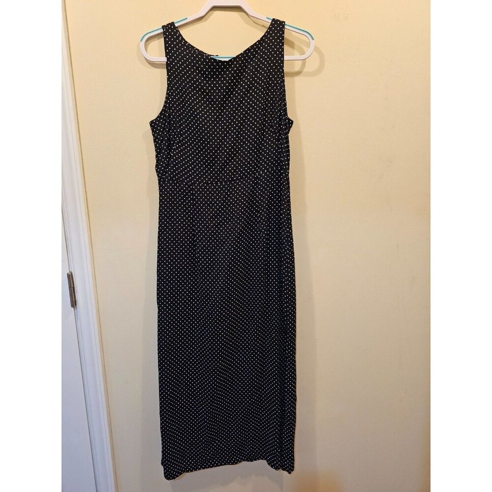NWT Women's Focus Studio Dress Black with White Polka Dot Size 12 Made‎ in USA